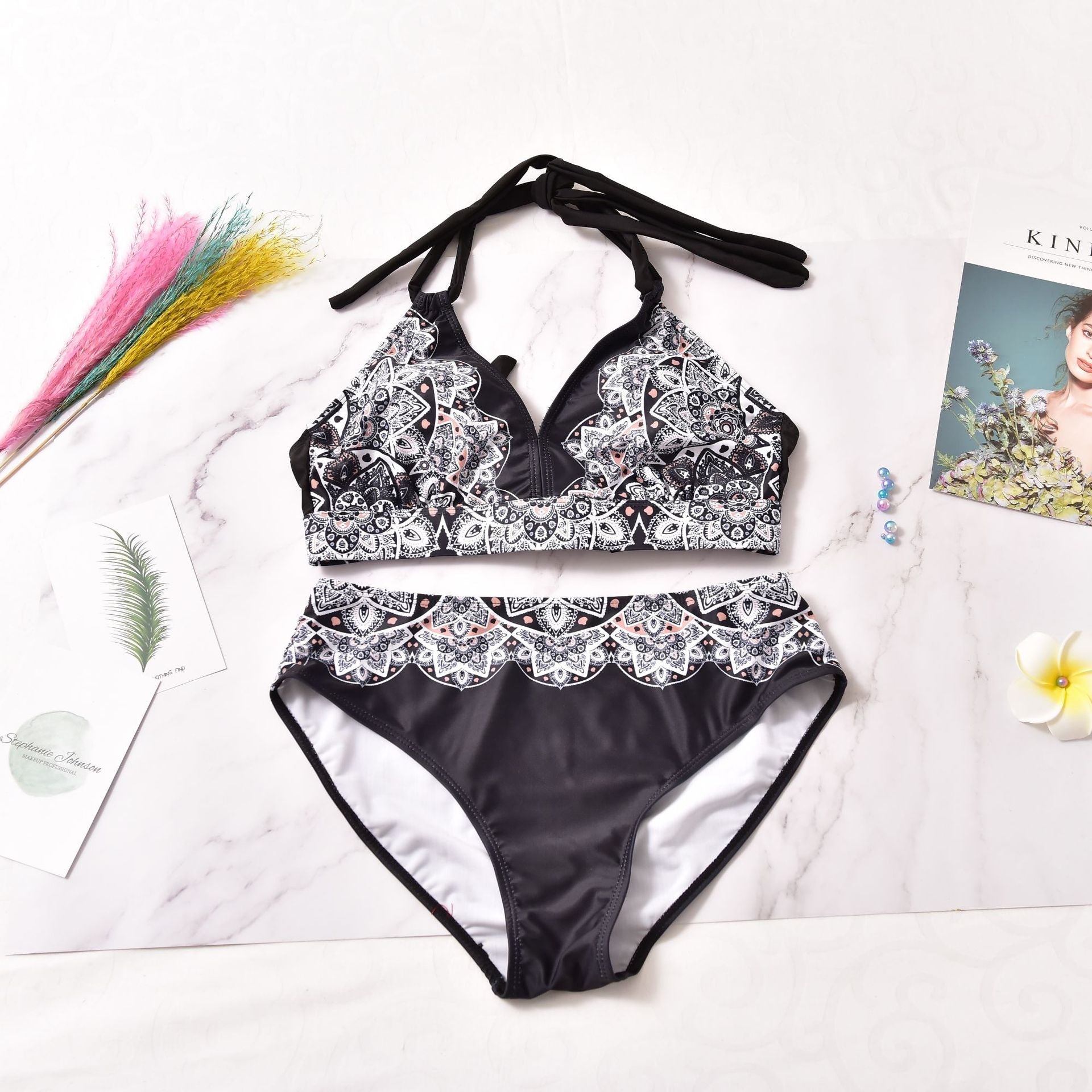 Bikini fendu imprimé - SpencerFashion