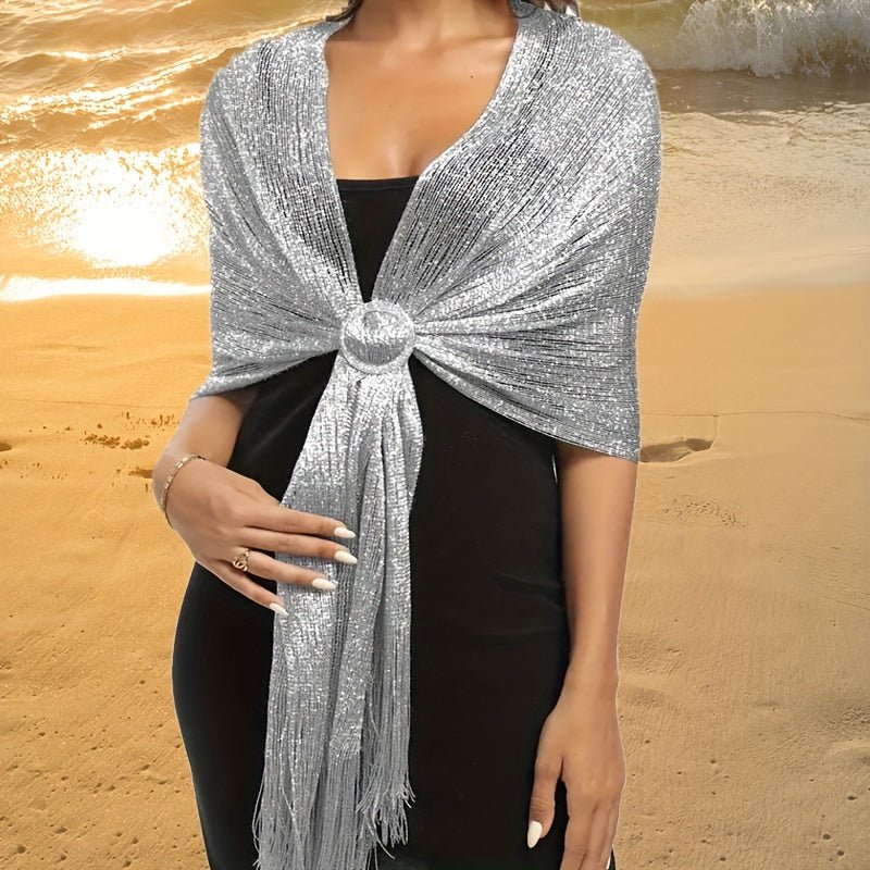 Châle Brillant Élégant Avec Boucle - SpencerFashion