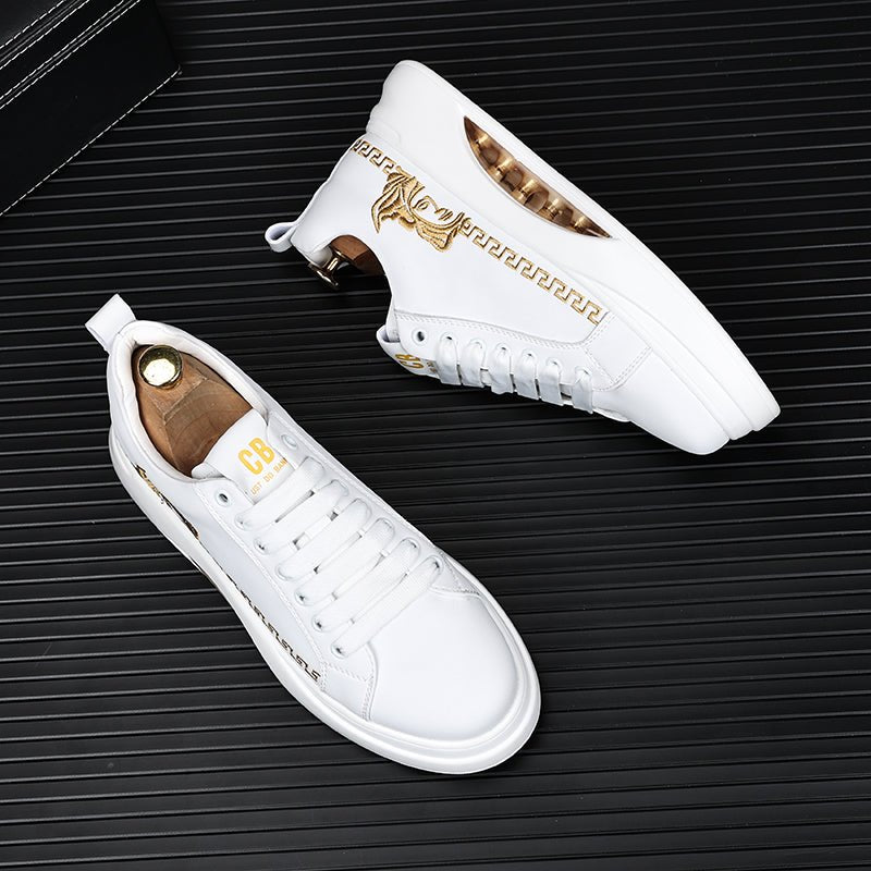 Chaussures blanches tendance semelle épaisse coussin d'air surélevé - SpencerFashion