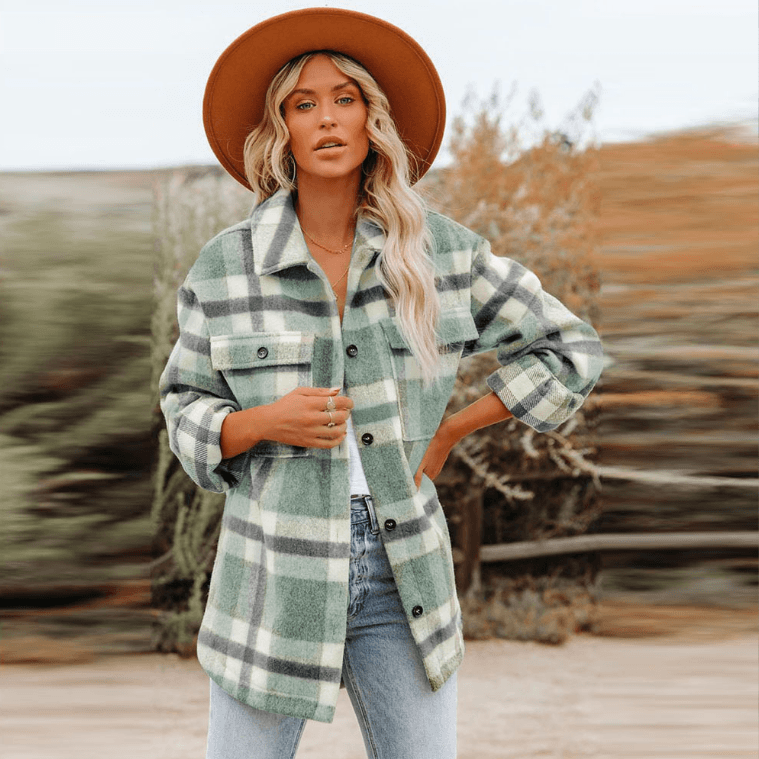 Chemise rembourrée à manches longues pour femmes - SpencerFashion