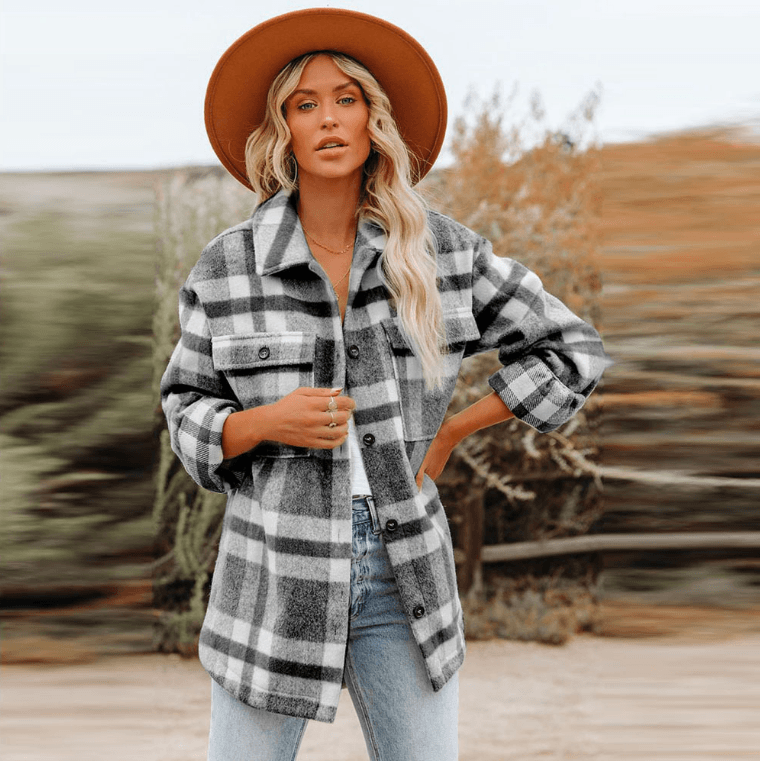 Chemise rembourrée à manches longues pour femmes - SpencerFashion