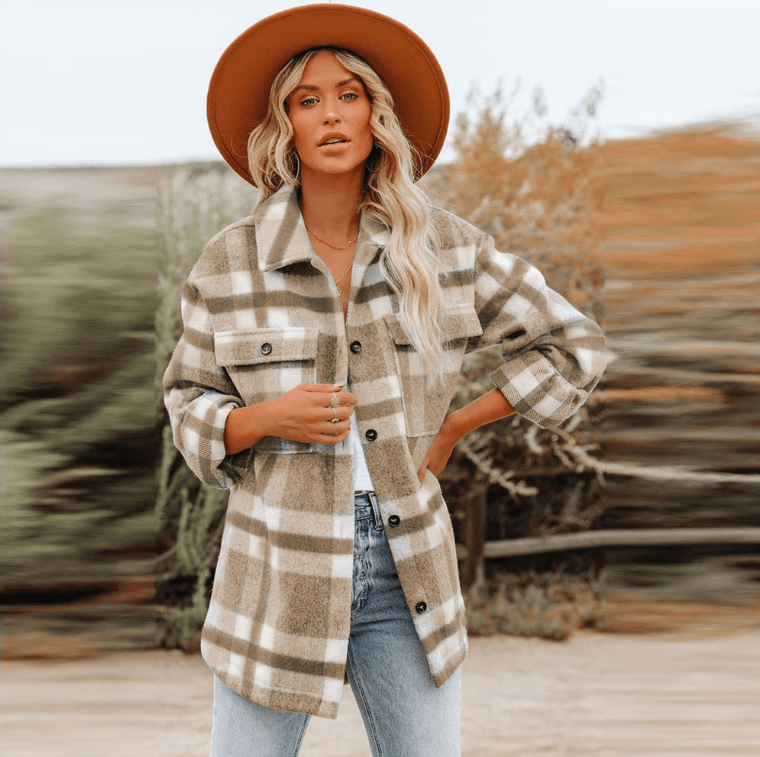 Chemise rembourrée à manches longues pour femmes - SpencerFashion