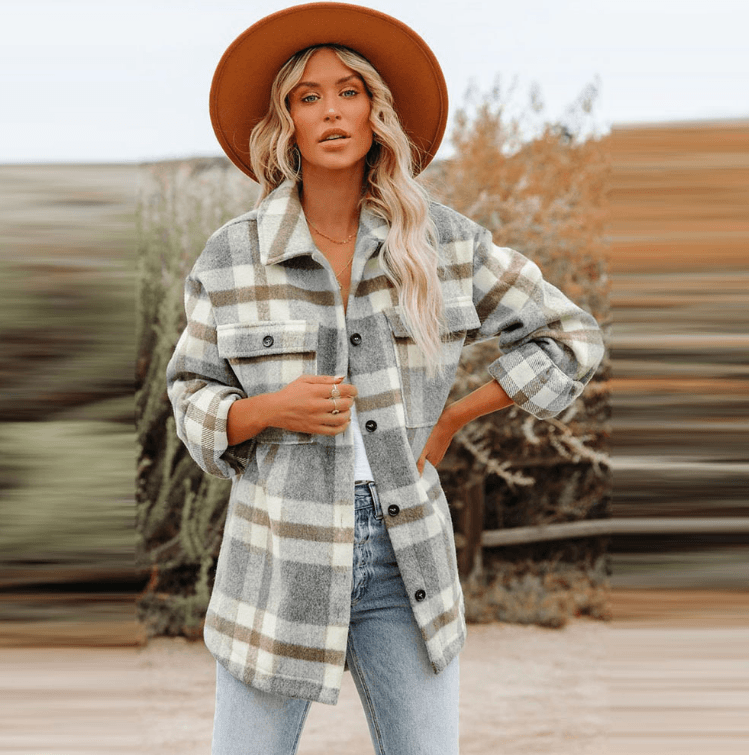 Chemise rembourrée à manches longues pour femmes - SpencerFashion