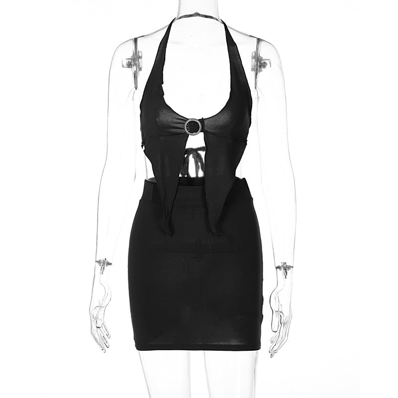 Combinaison décontractée à col licou et à poitrine enveloppante - SpencerFashion