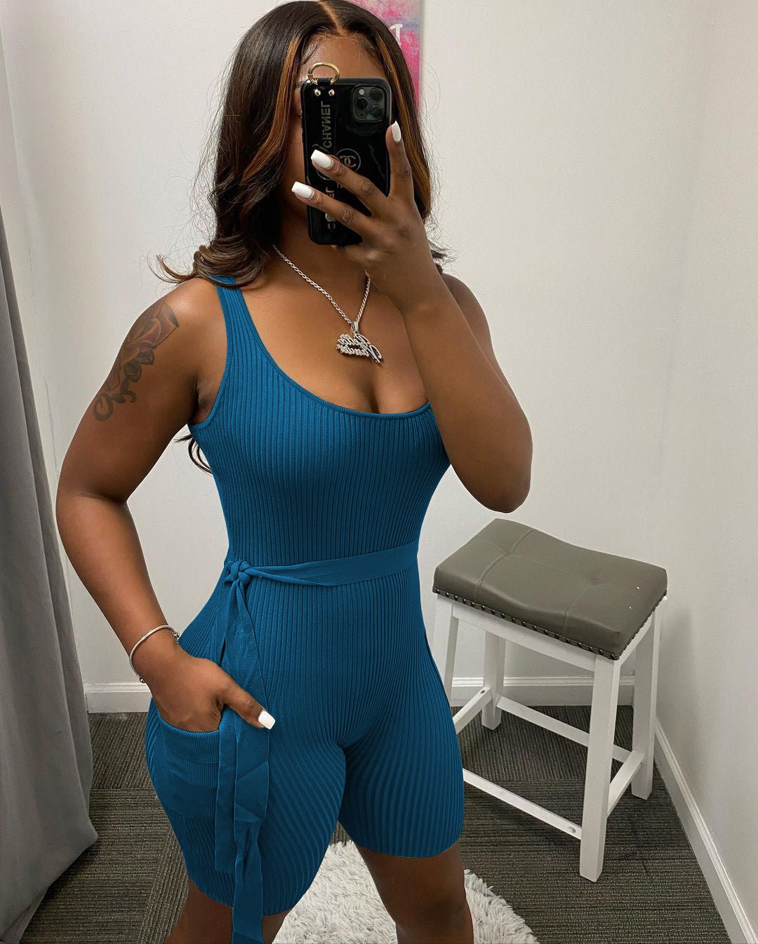 Combinaison moulante à manches courtes - SpencerFashion