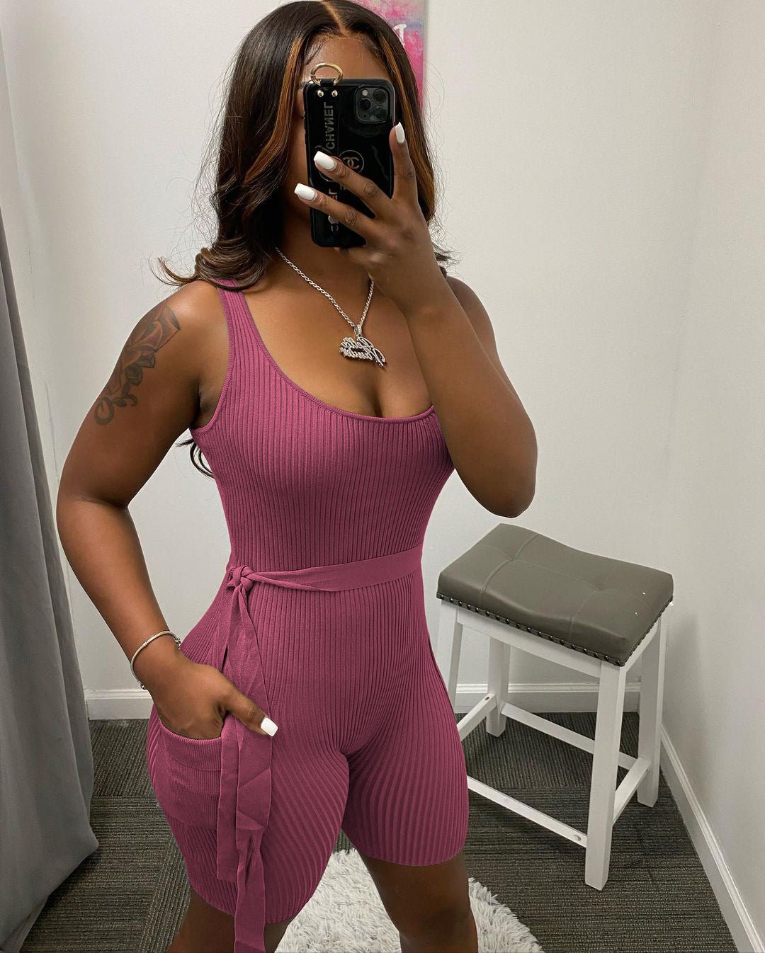 Combinaison moulante à manches courtes - SpencerFashion