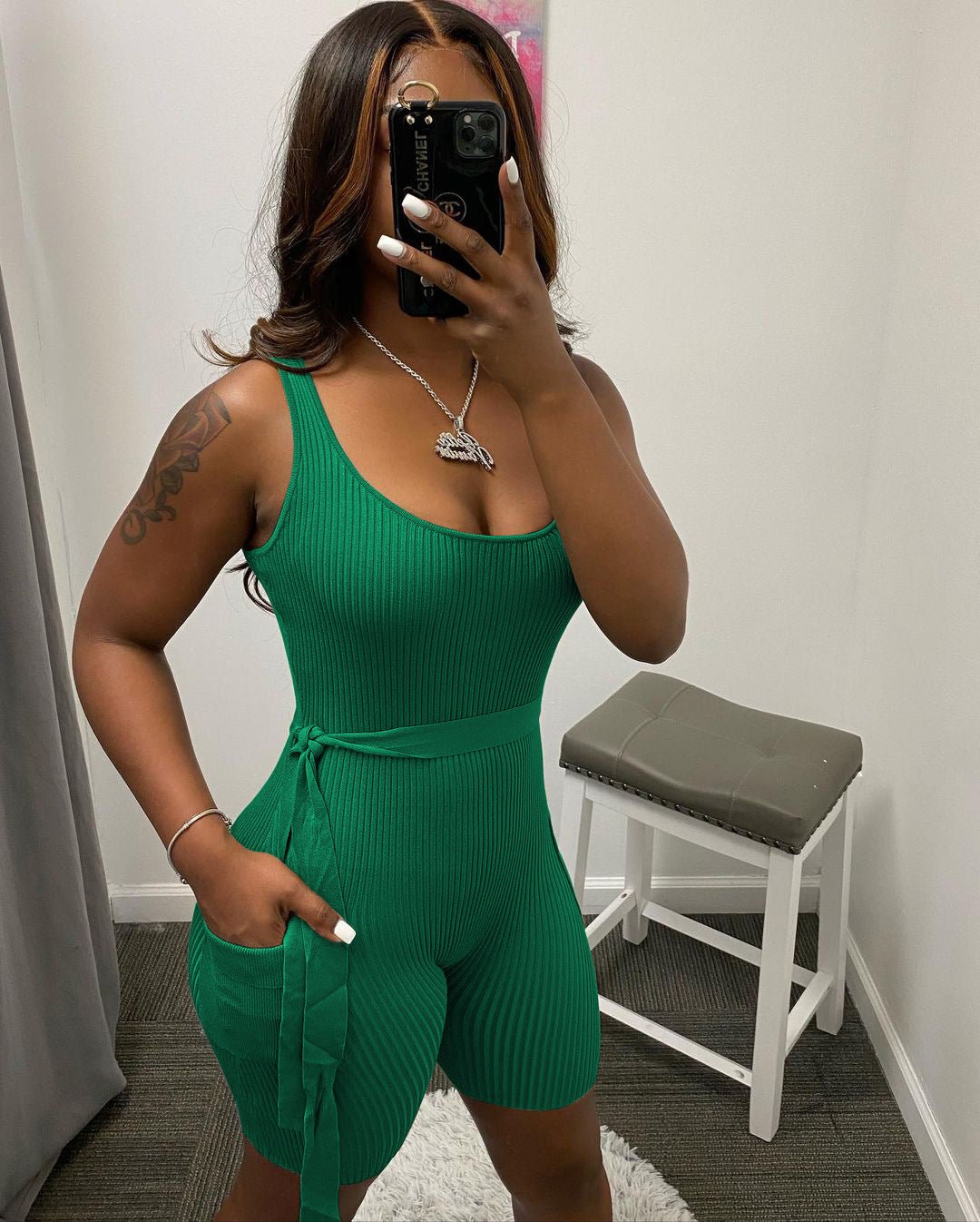 Combinaison moulante à manches courtes - SpencerFashion