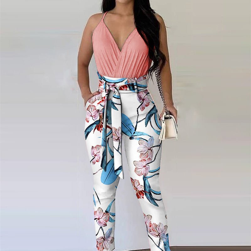 Costume deux pièces avec impression contrastée - SpencerFashion