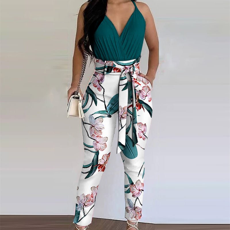 Costume deux pièces avec impression contrastée - SpencerFashion