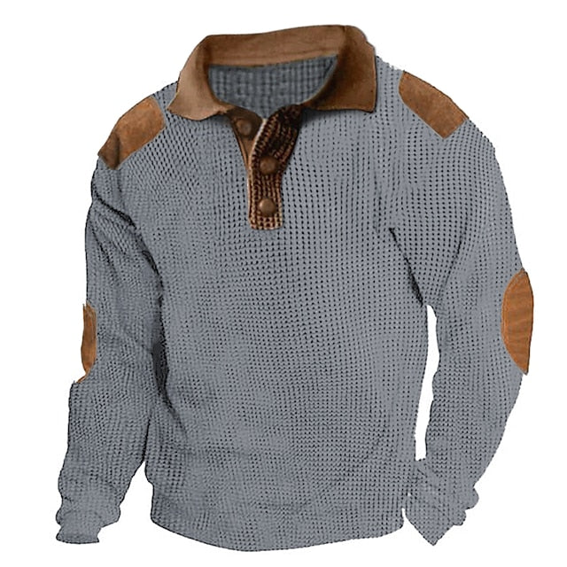 Homme POLO Polos boutonnés Casual Vacances Classique manche longue Mode basique Bloc de couleur Séchage rapide Eté Printemps Standard Noir Marine foncé Kaki Gris POLO - SpencerFashion