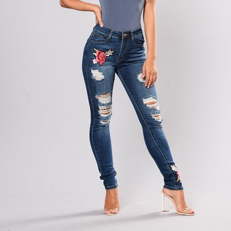 Pantalons Jeans brodés pour Femmes - SpencerFashion