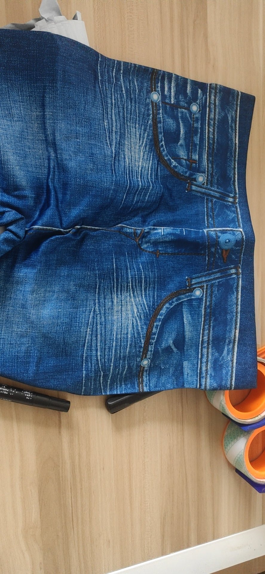 Leggings taille haute avec fausses poches - SpencerFashion