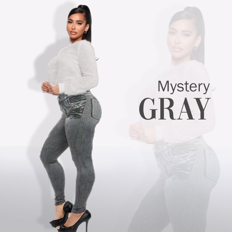 Leggings taille haute avec fausses poches - SpencerFashion