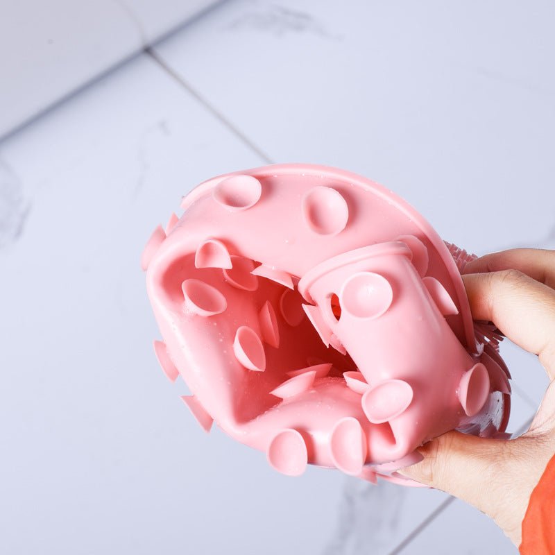 Massage Bath Brush Bathroom Non-slip Bath Mat Back Massage Brush Silicone Suction Cup Foot Rub Pad Body Cleaning Bathing Tool - SpencerFashion