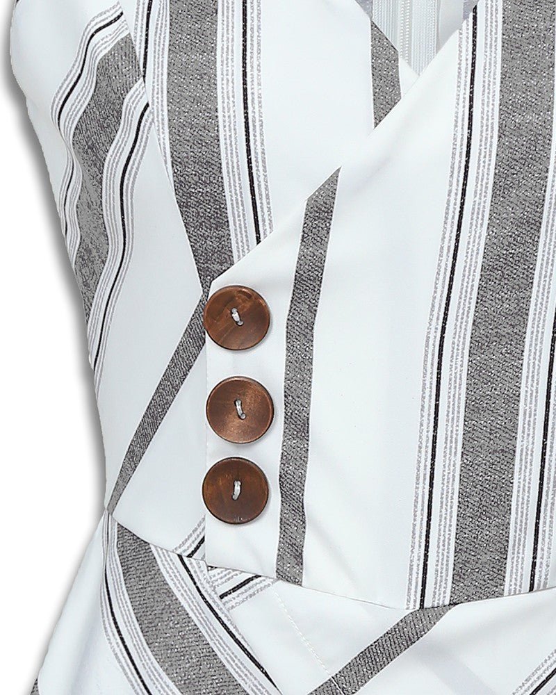 Pantalon-culotte sans manches à rayures et à fente étroite - SpencerFashion