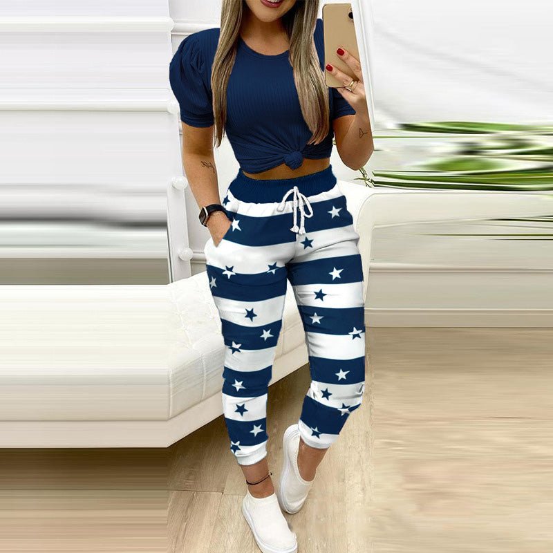 Pantalon décontracté à étoilé - SpencerFashion