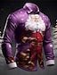père Noël Arbre de Noël Décontractées Homme Chemise Noël Usage quotidien Sortie Automne hiver Col rabattu manche longue Gris+Violet, Jaune, Rouge S, M, L Tissu extensible dans les 4 sens Chemise - SpencerFashion