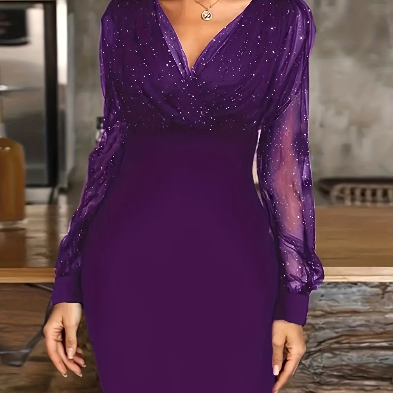 Robe élégante en maille semi-transparente et moulante - SpencerFashion