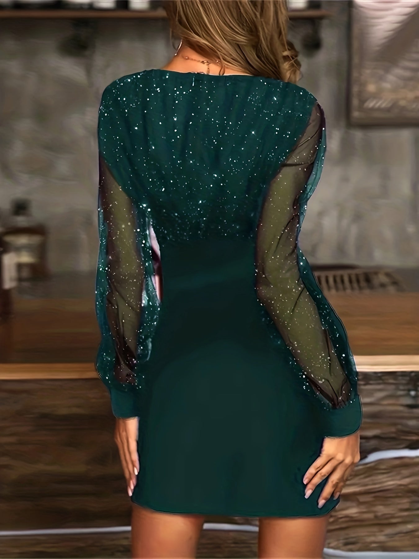 Robe élégante en maille semi-transparente et moulante - SpencerFashion