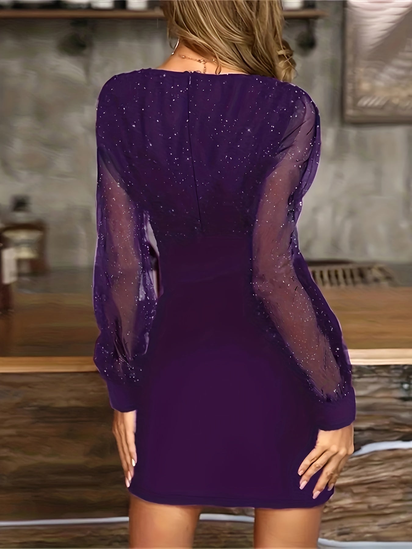 Robe élégante en maille semi-transparente et moulante - SpencerFashion