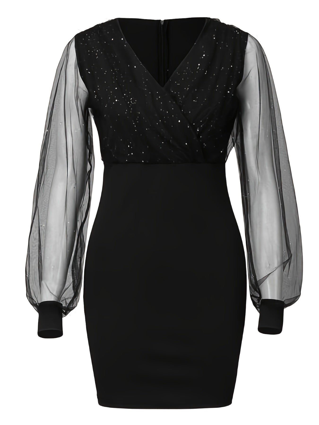 Robe élégante en maille semi-transparente et moulante - SpencerFashion