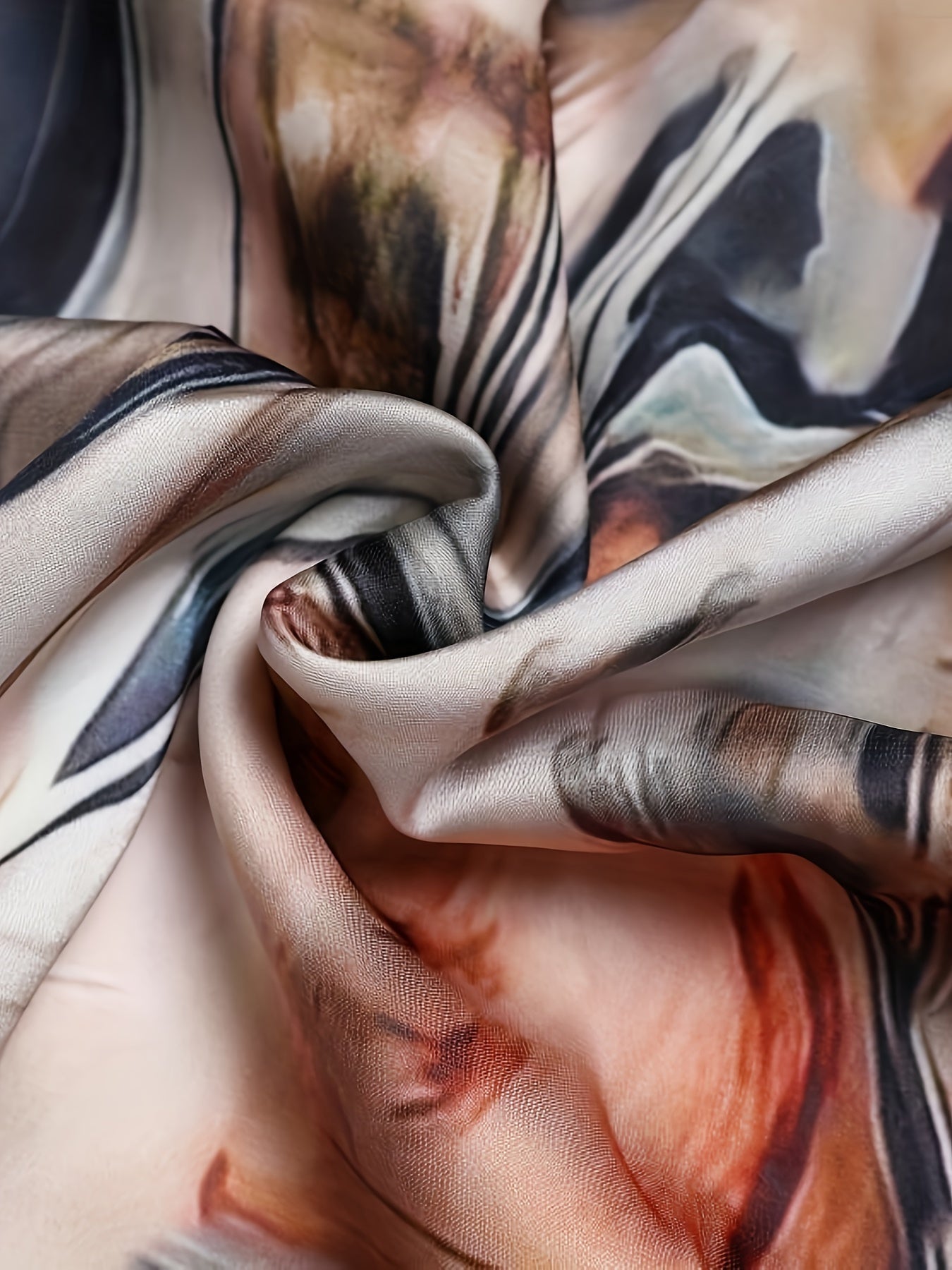 Robe Portefeuille À Imprimé Abstrait À Manches Longues - SpencerFashion