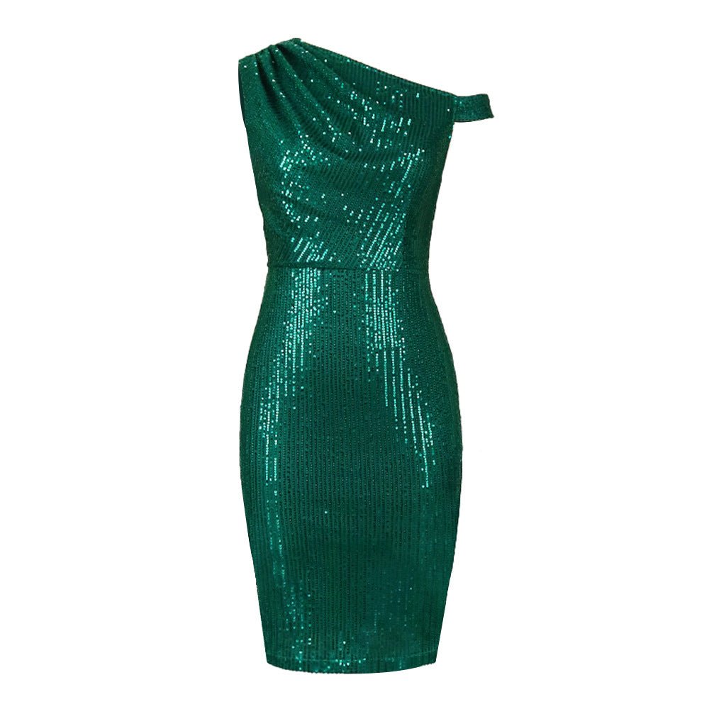 Robe portefeuille à une épaule sans manches pour femmes - SpencerFashion