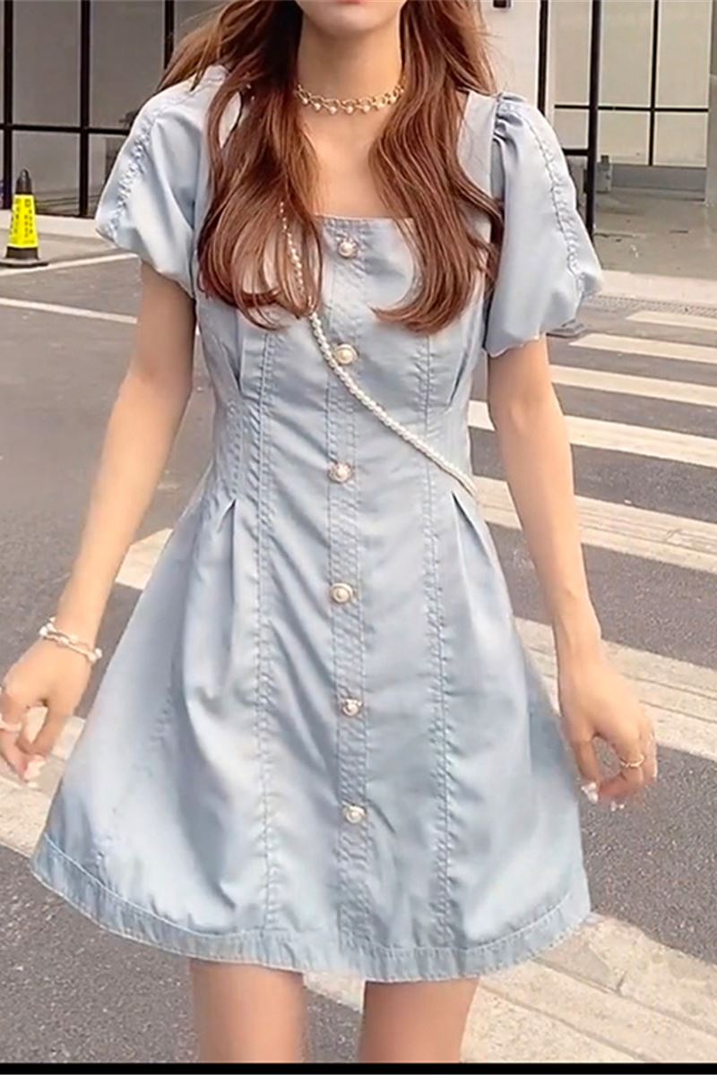 Robe trapèze à manches bulles - SpencerFashion