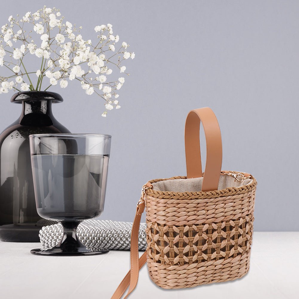 Sac féminin d'art pastoral de cosse de maïs naturelle tissé - SpencerFashion