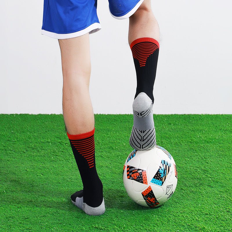 Striped non-slip sports football socks - SpencerFashion