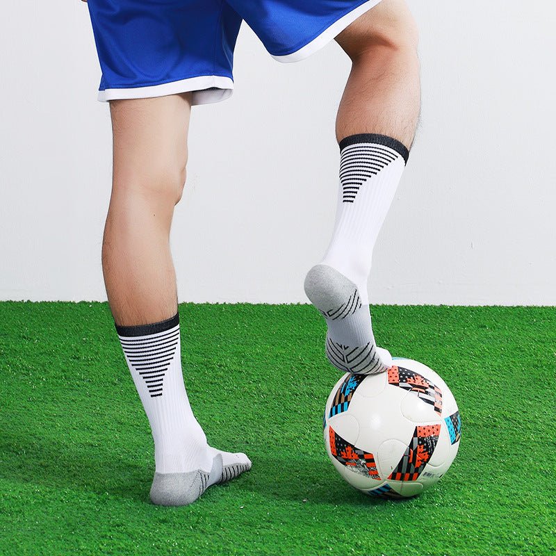 Striped non-slip sports football socks - SpencerFashion