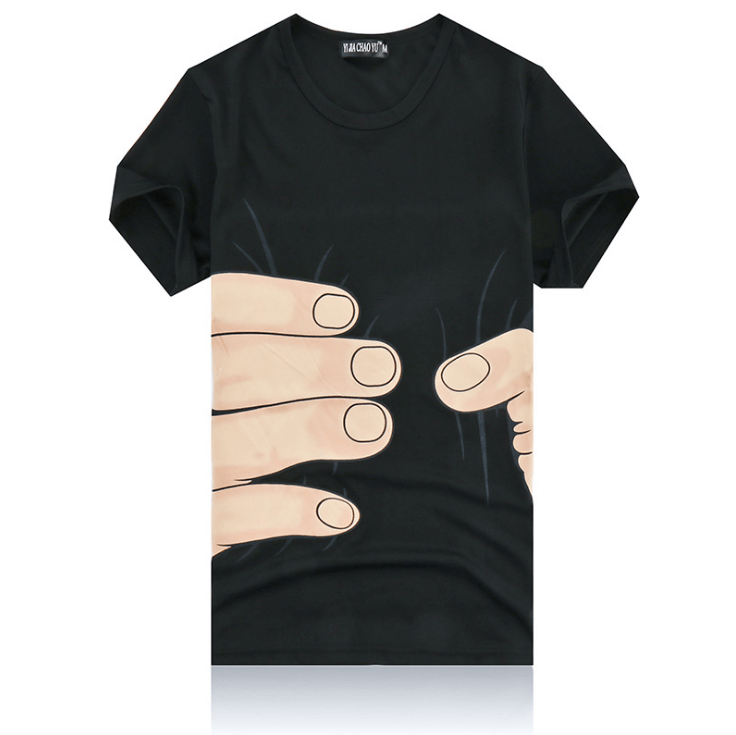 T-shirt manches courtes grosse main 3D - SpencerFashion