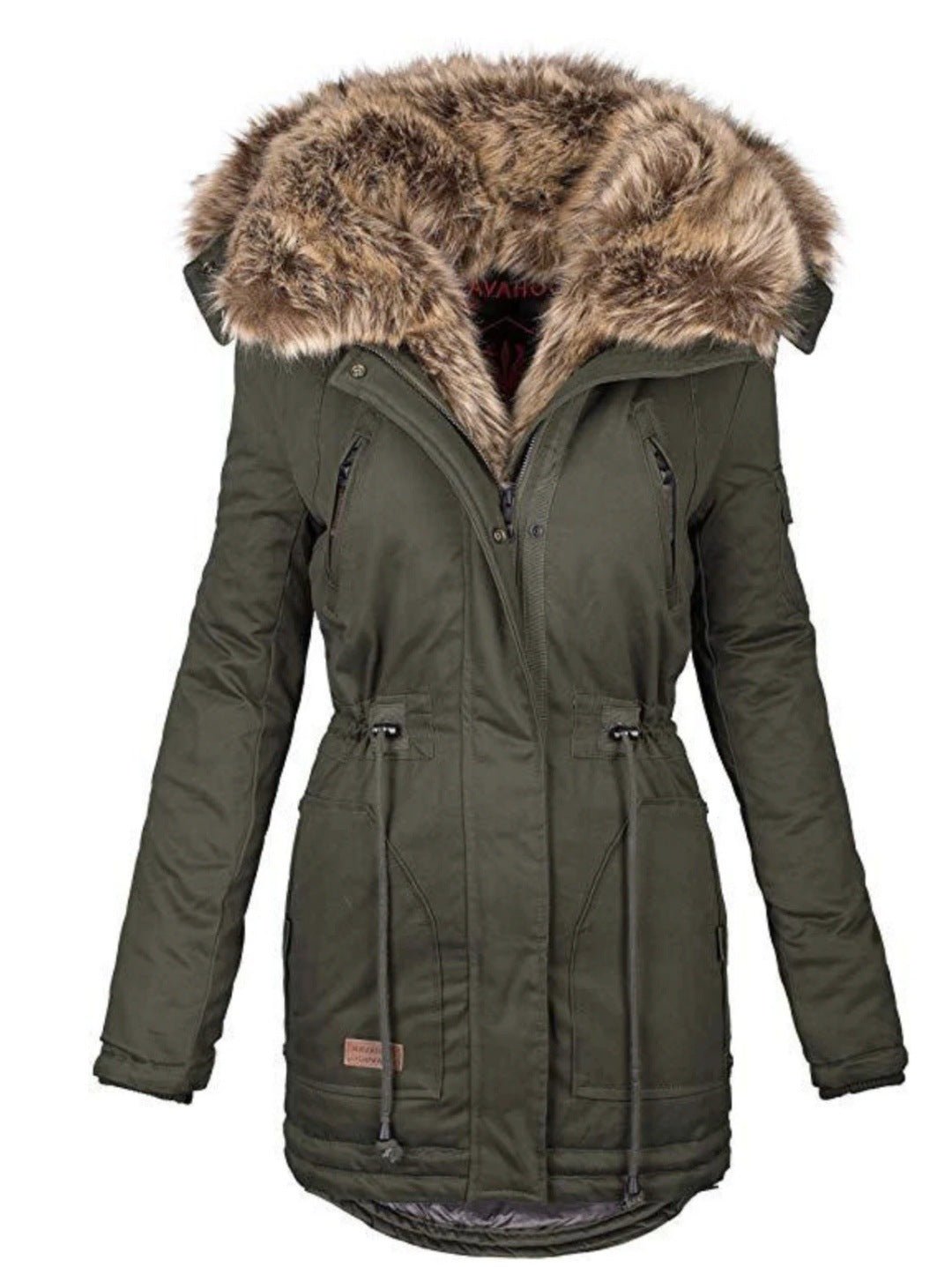 Veste chaude d'hiver fermeture éclair manches longues - SpencerFashion