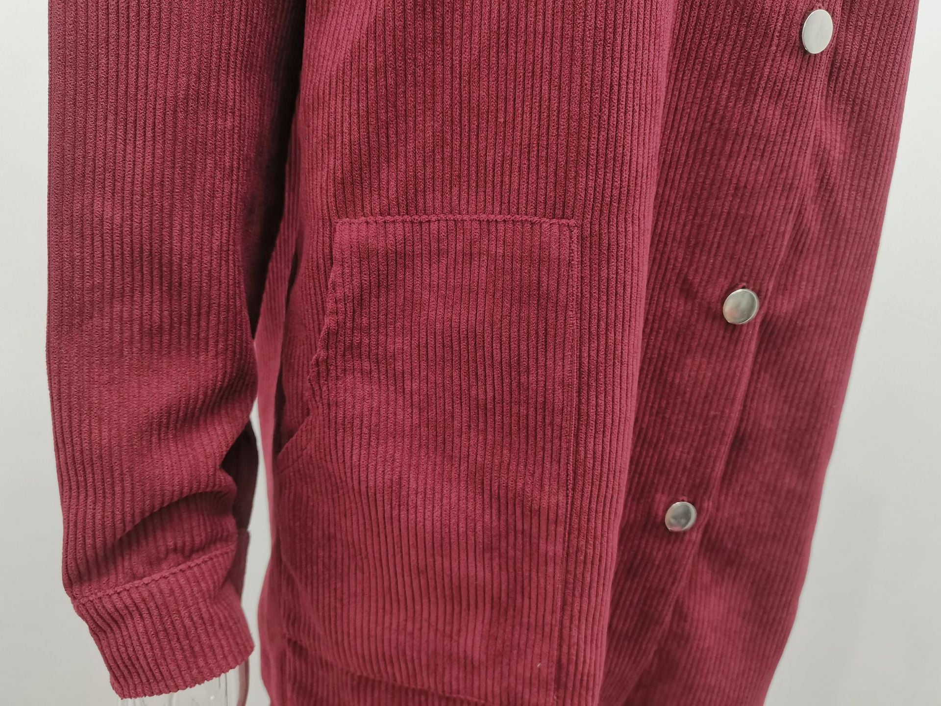 Veste chemise mi-longue décontractée à revers - SpencerFashion